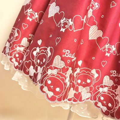 画像1: BABY,THE STARS SHINE BRIGHT/くみゃちゃんのLove Heart Embroidery JSK　I型　エンジ
