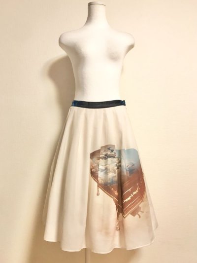 画像1: Jane Marple/ヴィクトリアンキーボードプリントのスカート