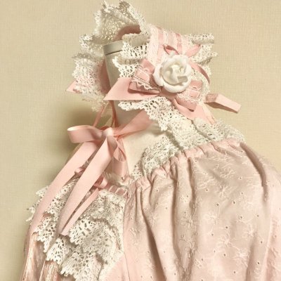 画像2: BABY,THE STARS SHINE BRIGHT/はわせドールワンピース＋ヘッドドレス　ピンク　SET