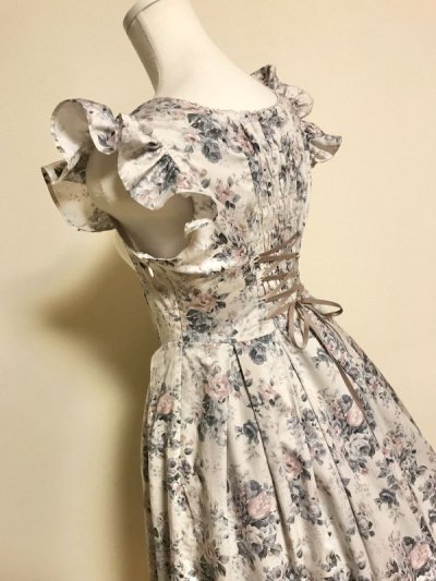 画像3: Victorian maiden/ロココブーケエプロンフリルロングドレス　グレージュ