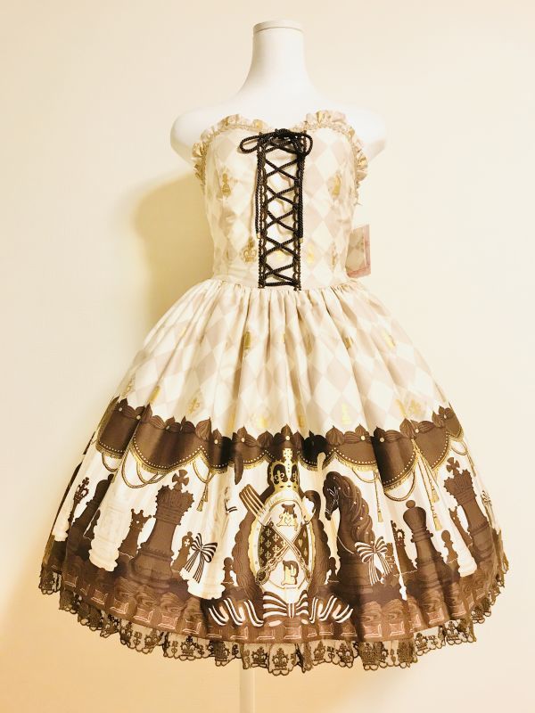 Angelic Pretty/chess chocolate ビスチェJSK アイボリー