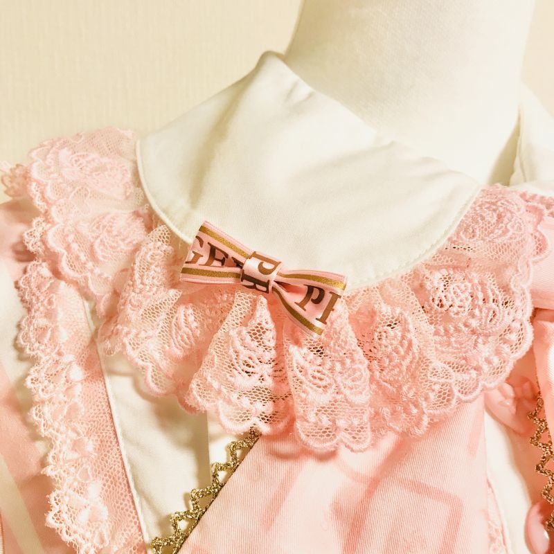 Angelic Pretty/Meltyチョコレート OP シロ×ピンク 初販 Angelic Pretty/Meltyチョコレート OP シロ×ピンク 初販