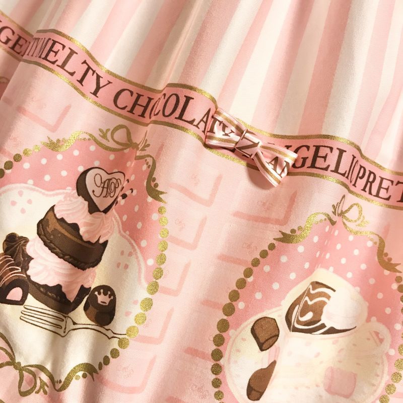 Angelic Pretty/Meltyチョコレート OP シロ×ピンク 初販 