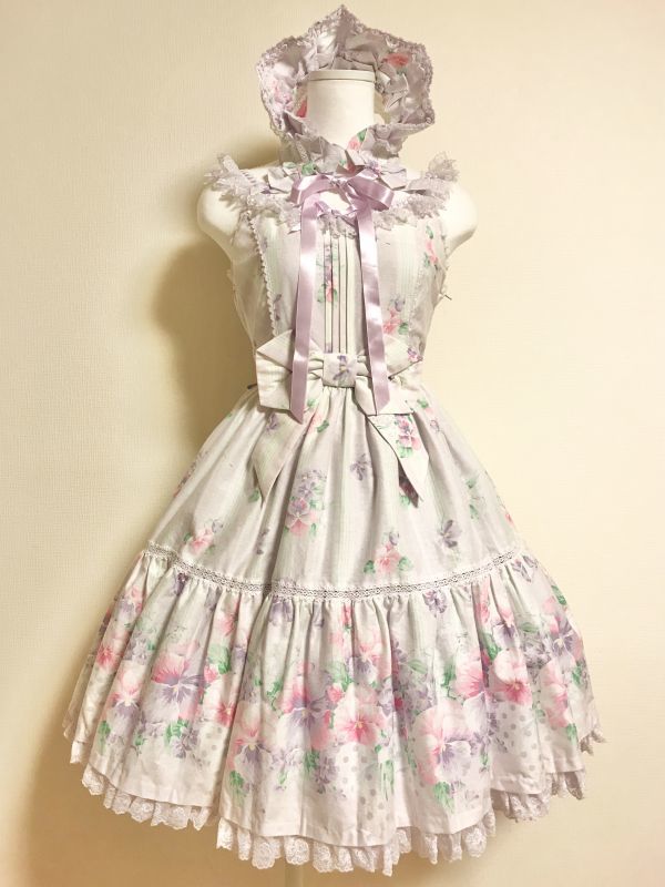 Angelic Pretty/Sugar Pansy ティアードJSK＋ハーフボンネット