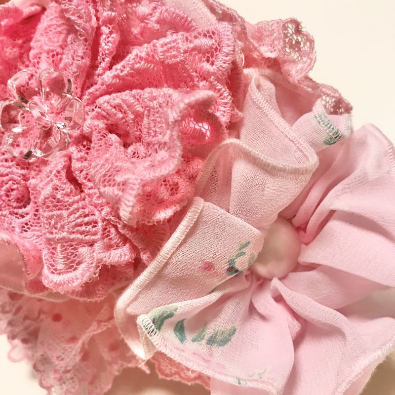 Angelic Pretty/Powder Rose 胸リボンJSK クロ＋カチューシャ ピンク 