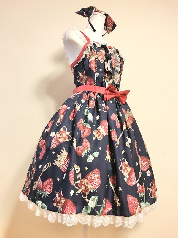 履き心地◎ Angelic Prettyroyal crown berryジャンパースカート