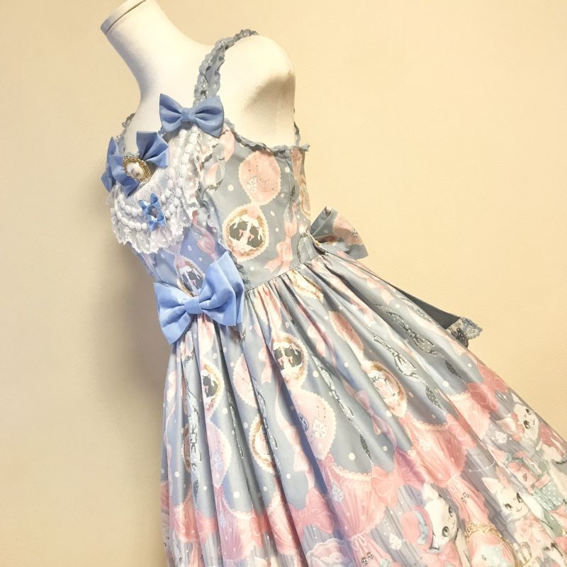 Angelic Pretty/Dolly Cat JSK サックス - Usagiyouhinten・うさぎ洋品店