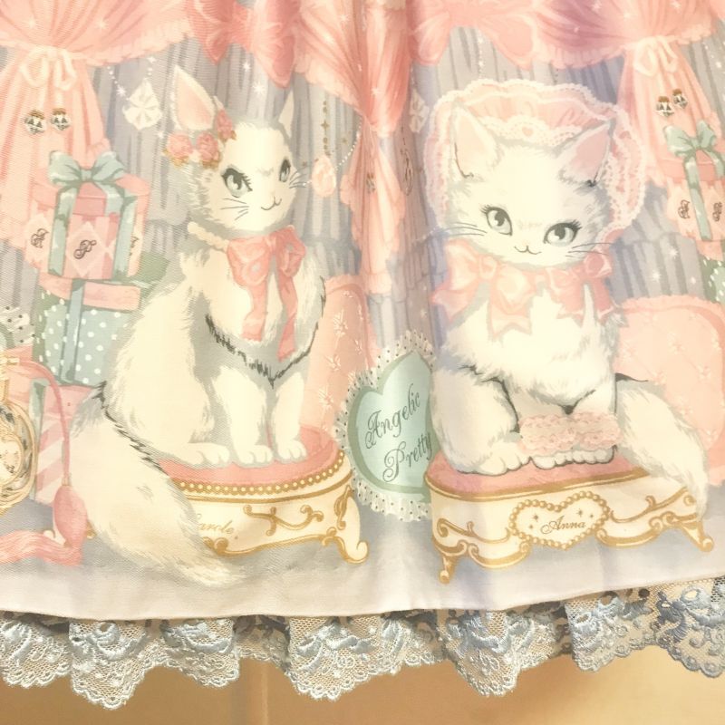 Angelic Pretty/Dolly Cat JSK サックス - Usagiyouhinten・うさぎ洋品店