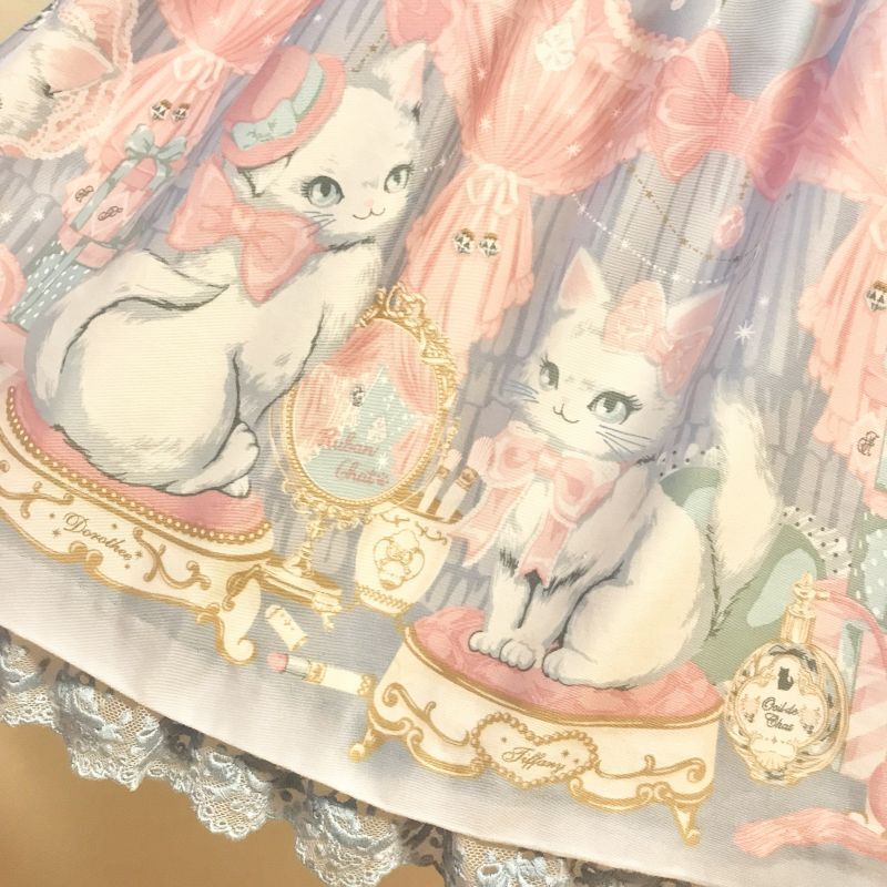 Angelic Pretty/Dolly Cat JSK サックス - Usagiyouhinten・うさぎ洋品店