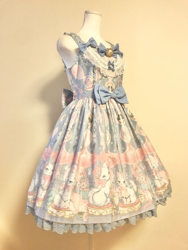 Angelic Pretty/Dolly Cat JSK サックス - Usagiyouhinten・うさぎ洋品店