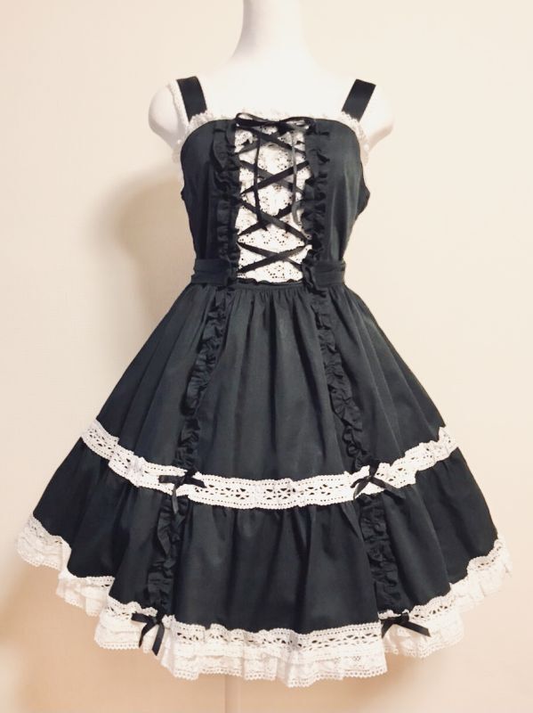 Angelic Pretty/フリルレース重ねJSK クロ - Usagiyouhinten・うさぎ洋品店