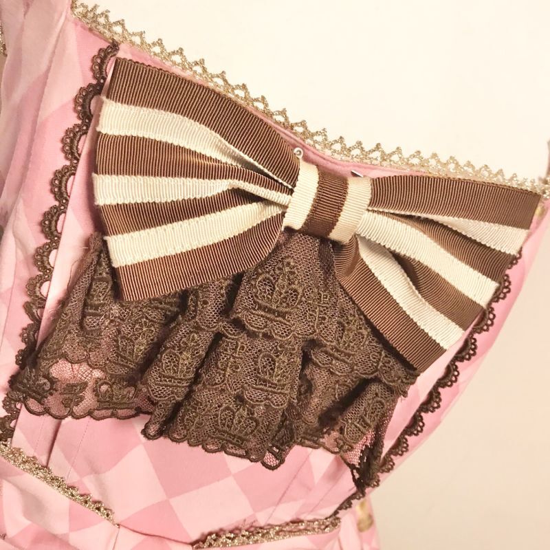 Angelic Pretty/Chess Chocolate ジャボ付JSK ピンク - Usagiyouhinten