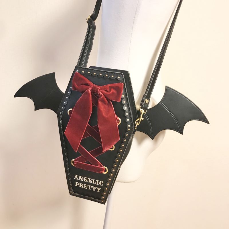 Angelic Pretty/Angelic Bat 2way ポシェット クロ×ワイン 