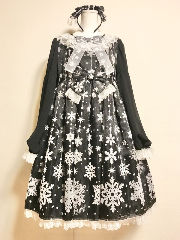 お色はサックスですAngelic Pretty Jewelry Snow ワンピース＆キャノティエ