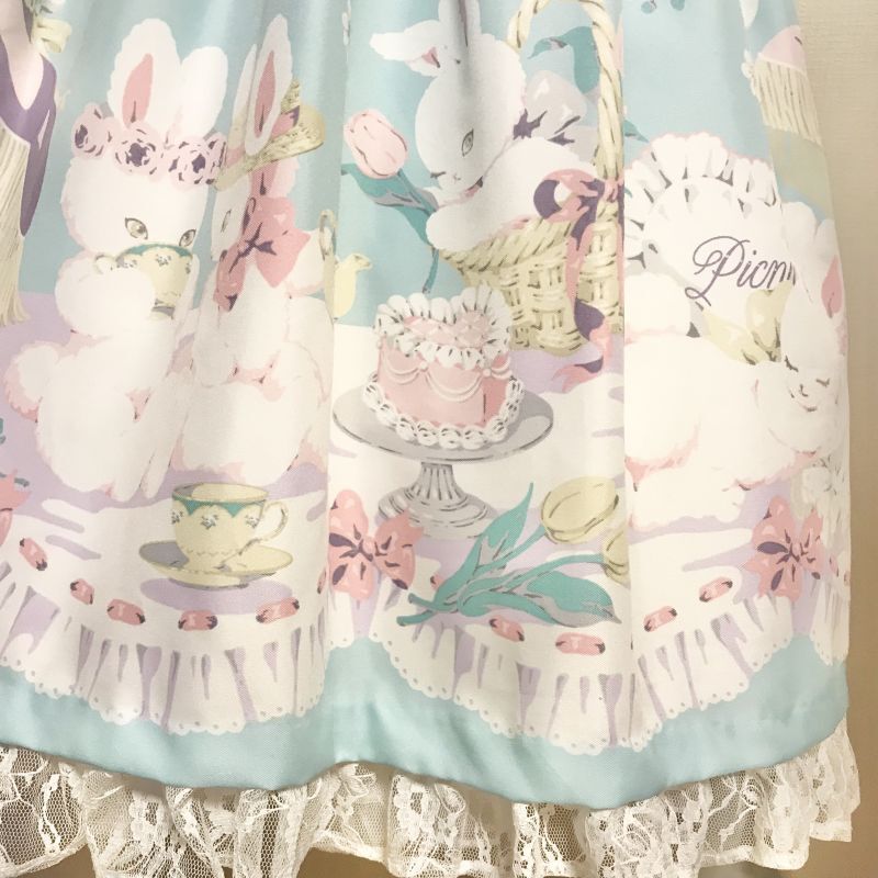 Angelic Pretty/うさぎのPicnic partyワンピース＋カチューシャ