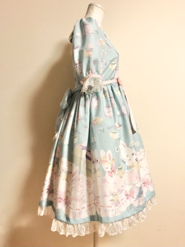 Angelic Pretty/うさぎのPicnic partyワンピース＋カチューシャ 