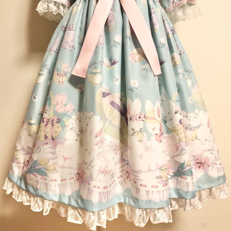 Angelic Pretty/うさぎのPicnic partyワンピース＋カチューシャ 