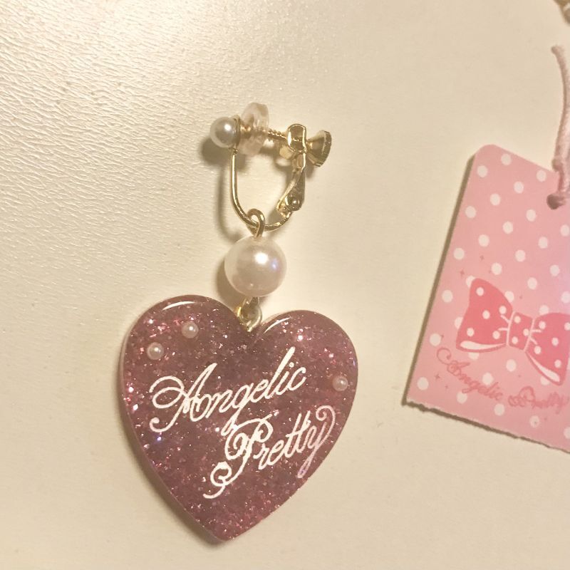 Angelic Pretty/Deco Heartネックレス＋イヤリング SET ピンク ...