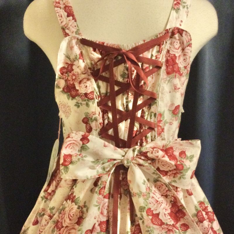 シュガーブーケ～永遠の乙女の憧れ～柄(エンジ) 新品タグ付】BABYシュガーブーケ柄 永遠の乙女の憧れJSKⅠ型